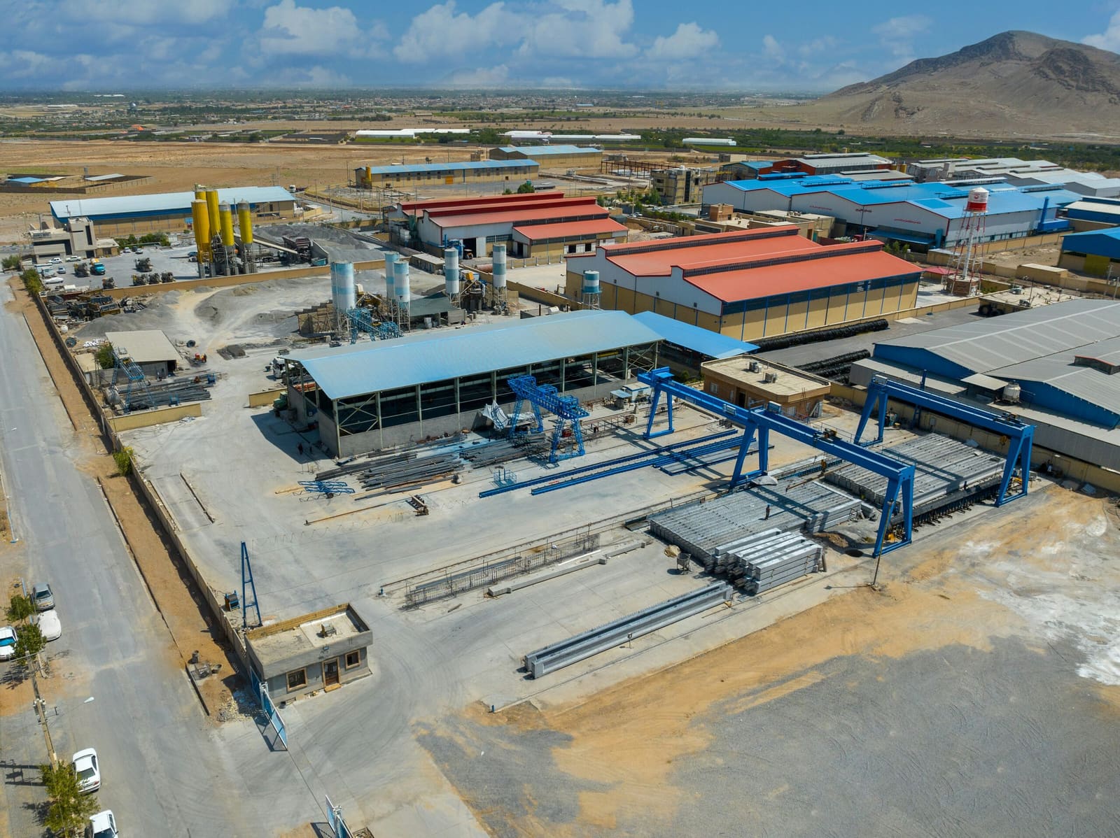 A chemical processing plant with its bulk materials yard